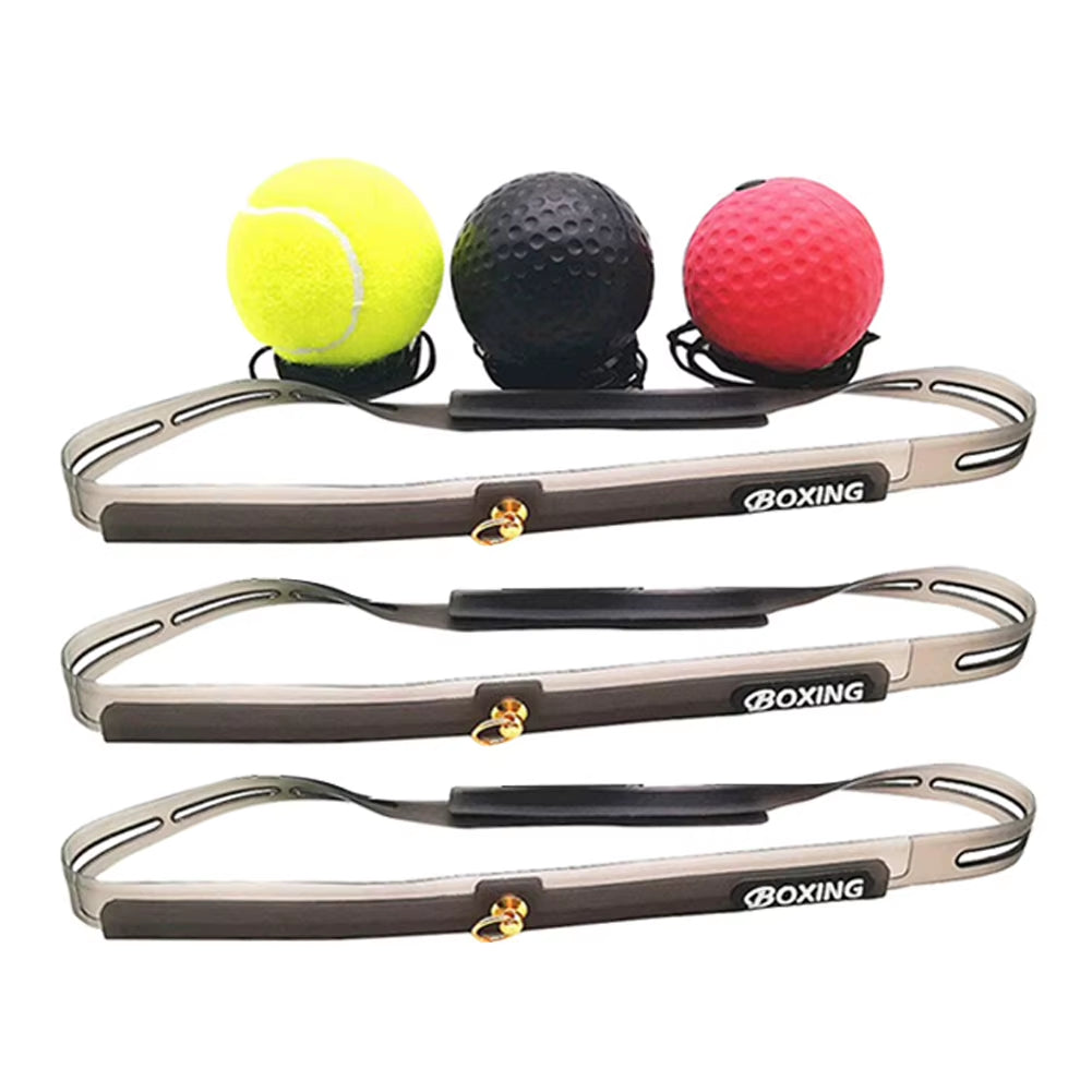 Boxing Reflex Speed Punch Ball Boxing Rubber Balls for Agility Reaction Training with Sweatband Fitness Equipments Accessories