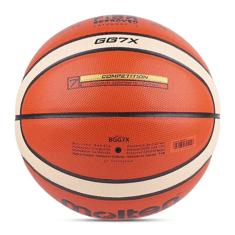 GG7X Basketball PU Leather for Adult Teenager Children Outdoor Indoor Match Training FIBA Approved